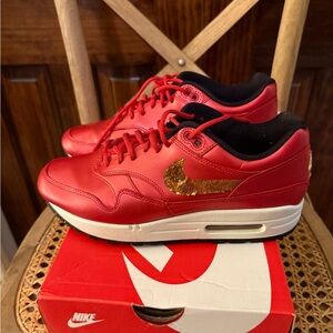 Nike Red and Gold Sneakers